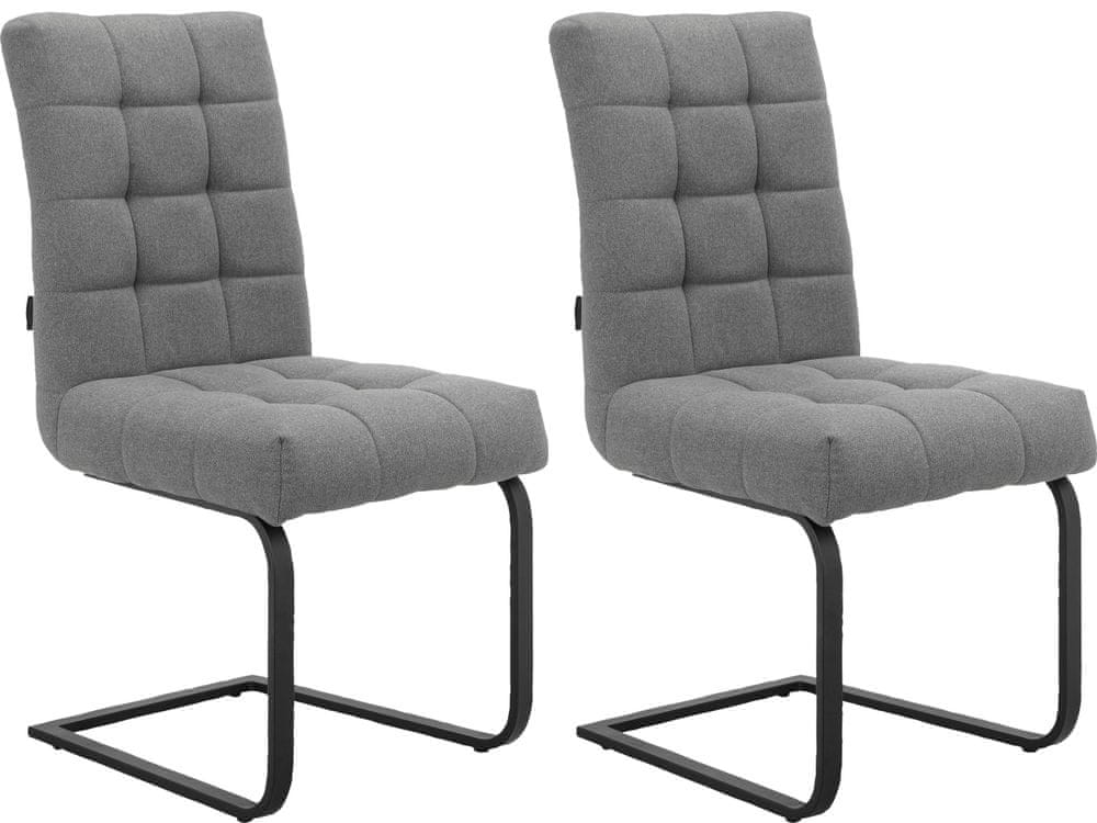 Danish Style Jedálenská stolička Terza (SET 2 ks), textil, tmavo šedá